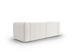 Canapea 3 locuri, Lupine, Micadoni Home, BL, 228x87x70 cm, poliester chenille, alb