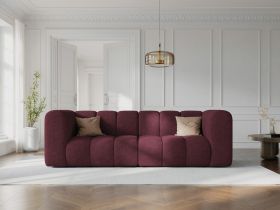 Canapea 3 locuri, Lupine, Micadoni Home, BL, 228x87x70 cm, poliester chenille, bordo