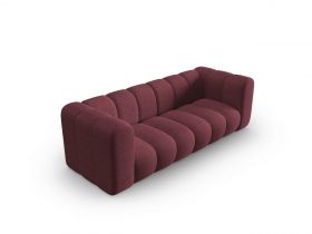 Canapea 3 locuri, Lupine, Micadoni Home, BL, 228x87x70 cm, poliester chenille, bordo