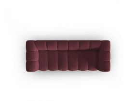 Canapea 3 locuri, Lupine, Micadoni Home, BL, 228x87x70 cm, poliester chenille, bordo