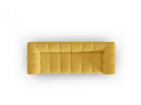 Canapea 3 locuri, Lupine, Micadoni Home, BL, 228x87x70 cm, poliester chenille, galben