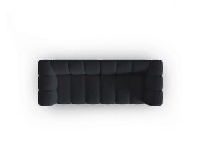 Canapea 3 locuri, Lupine, Micadoni Home, BL, 228x87x70 cm, poliester chenille, negru