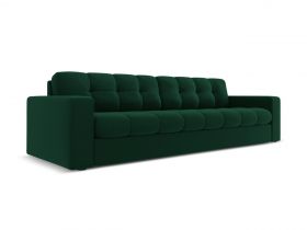 Canapea 4 locuri, Justin, Micadoni Home, BL, 227x90x72 cm, catifea, verde bottle