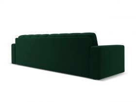 Canapea 4 locuri, Justin, Micadoni Home, BL, 227x90x72 cm, catifea, verde bottle