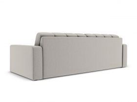 Canapea 4 locuri, Justin, Micadoni Home, BL, 227x90x72 cm, poliester, gri deschis