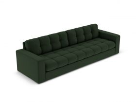 Canapea 4 locuri, Justin, Micadoni Home, BL, 227x90x72 cm, poliester, verde inchis