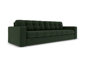 Canapea 4 locuri, Justin, Micadoni Home, BL, 227x90x72 cm, poliester, verde inchis