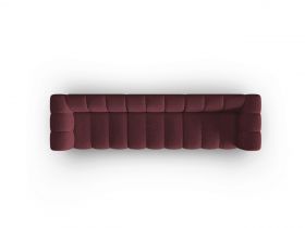 Canapea 5 locuri, Lupine, Micadoni Home, BL, 318x87x70 cm, poliester chenille, bordo