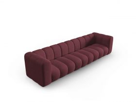 Canapea 5 locuri, Lupine, Micadoni Home, BL, 318x87x70 cm, poliester chenille, bordo