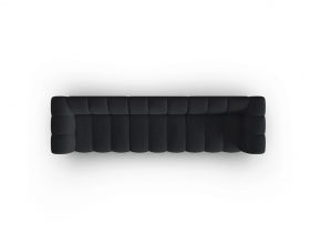 Canapea 5 locuri, Lupine, Micadoni Home, BL, 318x87x70 cm, poliester chenille, negru