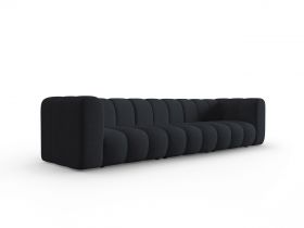 Canapea 5 locuri, Lupine, Micadoni Home, BL, 318x87x70 cm, poliester chenille, negru