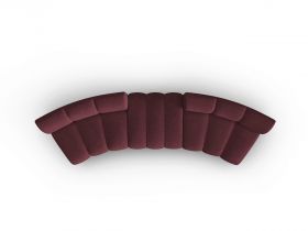 Canapea semirotunda 5 locuri, Lupine, Micadoni Home, BL, 367x118x70 cm, poliester chenille, bordo