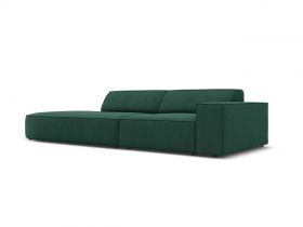 Canapea 3 locuri cotiera stanga, Jodie, Micadoni Home, BL, forma rotunjita, 262x102x70 cm, poliester, verde