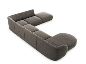 Coltar panoramic dreapta 6 locuri, Miley, Micadoni Home, BL, 327x245x74 cm, poliester chenille, gri