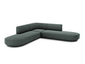 Coltar simetric 5 locuri, Miley, Micadoni Home, BL, 248x248x74 cm, poliester chenille, albastru petrol