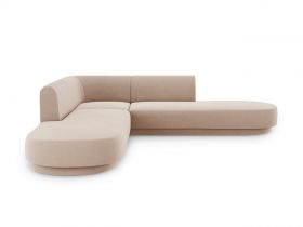 Coltar simetric 5 locuri, Miley, Micadoni Home, BL, 248x248x74 cm, catifea, cappuccino