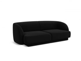 Canapea 2 locuri, Miley, Micadoni Home, BL, 184x85x74 cm, catifea, negru