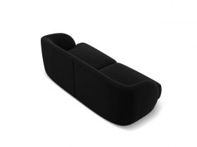 Canapea 2 locuri, Miley, Micadoni Home, BL, 184x85x74 cm, catifea, negru