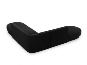 Coltar simetric 5 locuri, Miley, Micadoni Home, BL, 248x248x74 cm, catifea, negru