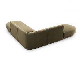 Coltar simetric 5 locuri, Miley, Micadoni Home, BL, 248x248x74 cm, catifea, verde