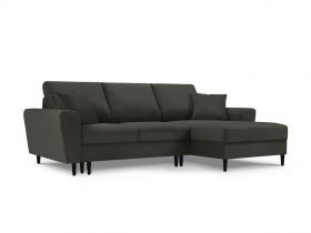 Coltar extensibil dreapta 4 locuri, Moghan, Micadoni Home, BL, 241x145x88 cm, velur, negru