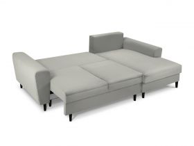 Coltar extensibil dreapta 4 locuri, Moghan, Micadoni Home, BL, 241x145x88 cm, velur, gri deschis