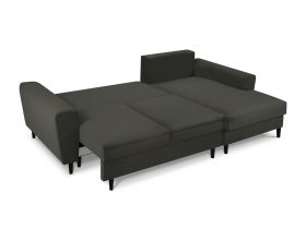 Coltar extensibil dreapta 4 locuri, Moghan, Micadoni Home, BL, 241x145x88 cm, velur, negru