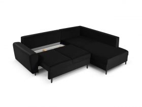 Coltar extensibil dreapta 5 locuri, Moghan, Micadoni Home, BL, 243x194x88 cm, catifea, negru