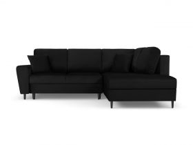 Coltar extensibil dreapta 5 locuri, Moghan, Micadoni Home, BL, 243x194x88 cm, catifea, negru