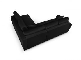 Coltar extensibil dreapta 5 locuri, Moghan, Micadoni Home, BL, 243x194x88 cm, catifea, negru