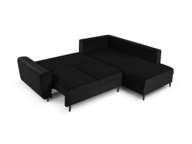 Coltar extensibil dreapta 5 locuri, Moghan, Micadoni Home, BL, 243x194x88 cm, catifea, negru