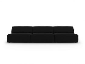 Canapea 3 locuri, Jodie, Micadoni Home, BL, 240x102x70 cm, catifea, negru