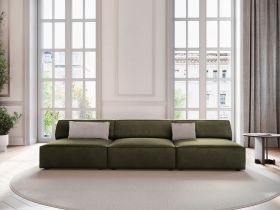 Canapea 3 locuri, Jodie, Micadoni Home, BL, 240x102x70 cm, catifea, verde