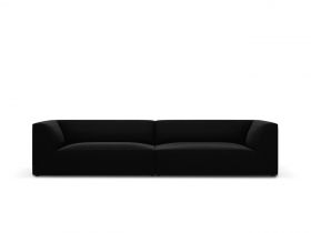 Canapea 4 locuri, Ruby, Micadoni Home, BL, 302x93x69 cm, catifea, negru