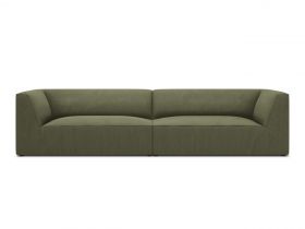 Canapea 4 locuri, Ruby, Micadoni Home, BL, 302x93x69 cm, velur, verde