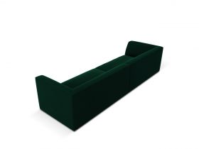 Canapea 4 locuri, Ruby, Micadoni Home, BL, 302x93x69 cm, catifea, verde bottle