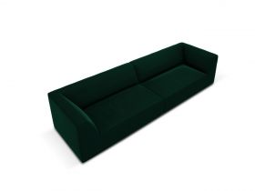 Canapea 4 locuri, Ruby, Micadoni Home, BL, 302x93x69 cm, catifea, verde bottle