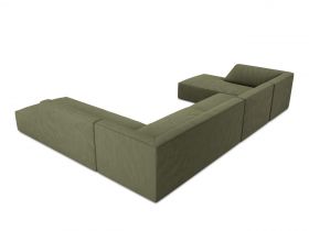 Coltar panoramic dreapta 7 locuri, Ruby, Micadoni Home, BL, 366x273x69 cm, velur, verde