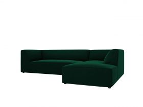 Coltar dreapta 4 locuri, Ruby, Micadoni Home, BL, 273x180x69 cm, catifea, verde bottle