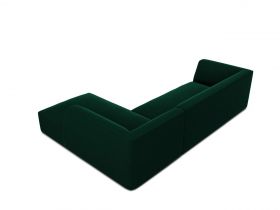 Coltar dreapta 4 locuri, Ruby, Micadoni Home, BL, 273x180x69 cm, catifea, verde bottle