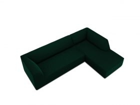 Coltar dreapta 4 locuri, Ruby, Micadoni Home, BL, 273x180x69 cm, catifea, verde bottle