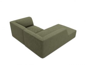 Coltar stanga 3 locuri, Ruby, Micadoni Home, BL, 186x180x69 cm, velur, verde