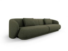 Canapea 4 locuri, Camden, Cosmopolitan Design, 304x102x72 cm, tesatura chenille, verde