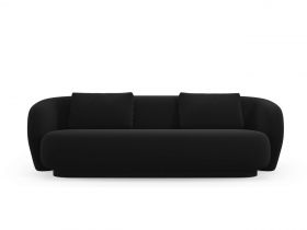 Canapea 3 locuri, Camden, Cosmopolitan Design, 204x102x72 cm, catifea, negru