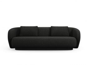 Canapea 3 locuri, Camden, Cosmopolitan Design, 204x102x72 cm, tesatura chenille, negru