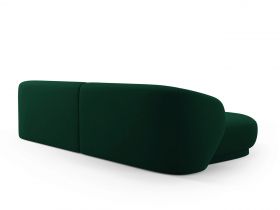 Coltar stanga 4 locuri, Camden, Cosmopolitan Design, 289x177x72 cm, catifea, verde bottle