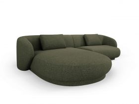 Coltar stanga 4 locuri, Camden, Cosmopolitan Design, 289x177x72 cm, tesatura chenille, verde