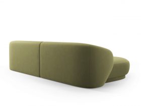 Coltar stanga 4 locuri, Camden, Cosmopolitan Design, 289x177x72 cm, catifea, verde deschis