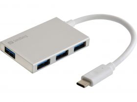 hub usb-c - 4x usb 3.0 sandberg 136-20, aluminiu