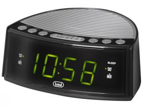 radio cu ceas si alarma, display mare, rc 846, negru, trevi